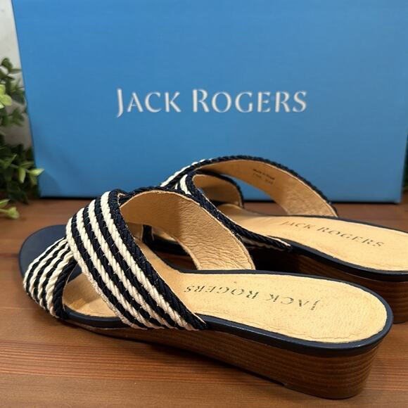 Jack Rogers Rope Dolphin Mini Wedge Slide Sandals Size 7.5 - Picture 5 of 11